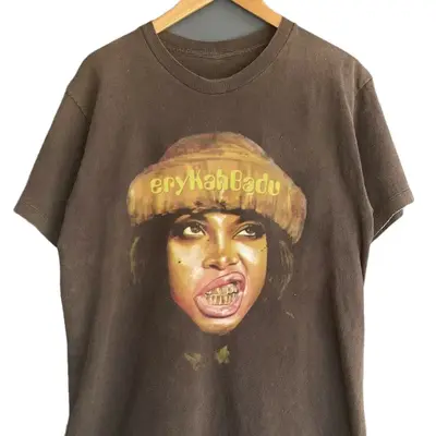Erykah 90s Music Rock, Gifts for Fans, Graphic tour Shirt, Erykah Badu concert Shirt Classic Cotton Unisex Tshirt Fabric Mens...