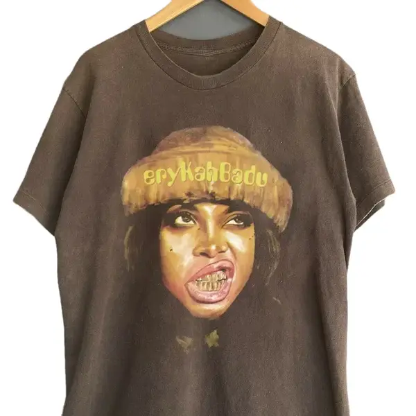 Erykah 90s Music Rock, Gifts for Fans, Graphic tour Shirt, Erykah Badu concert Shirt Classic Cotton Unisex Tshirt Fabric Mens...