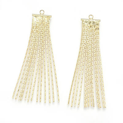 Brass Boston Link Chain Tassel Pendants