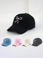 Bowknot Design Baseball Cap, Casual Outdoor Sports Hat for Women & Men, Adjustable Sun Protection Cap for Daily Wear