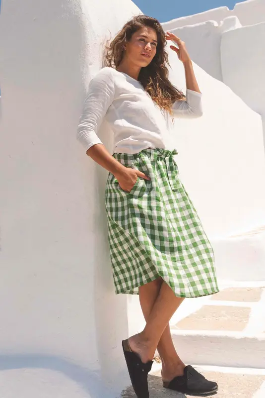 BERGEN skirt in Green Gingham | Size: XS