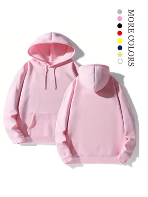 LGBTQ+ Unisex Men's Solid Long Sleeve Hoodie, Essentials Hoodie, 2000s Clothes, Loose Stylish Drawstring Pocket Hooded Swea...