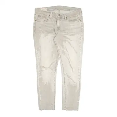 POLO RALPH LAUREN Tompkins Grey Slim Skinny Distressed Jeans Womens W30 L26