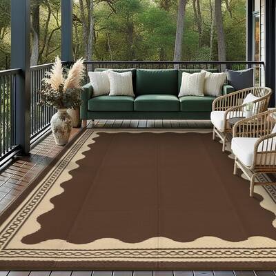 Garvee Outdoor Rug 10x14 Waterproof Reversible Plastic Straw Quick-Dry Stain-Resistant Lightweight Foldable for Patio Camping...