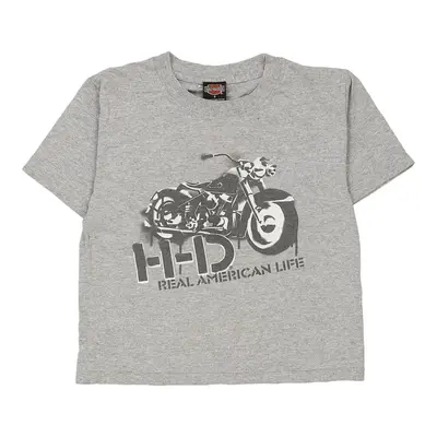 Age 4-6 Harley Davidson T-Shirt - Small Grey Cotton