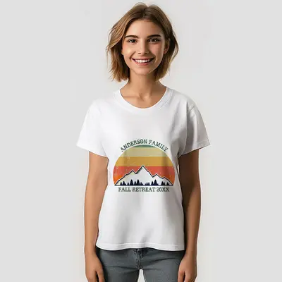Family Reunion Custom Name Retreat Sunset T-Shirt