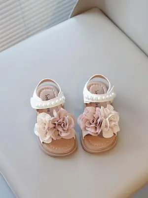 Fashionable Flower Decorated Sandals, Casual Comfortable Soft Sole Sandals for Summer, Lightweight Breathable Shoes for Daily...