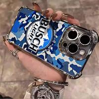 BUSCH LIGHT Beer Lover Luxury Unique Trendy Pattern Aesthetics Electroplated TPU Casing For iphone 16 15 14 13 12 11 X XS PRO...