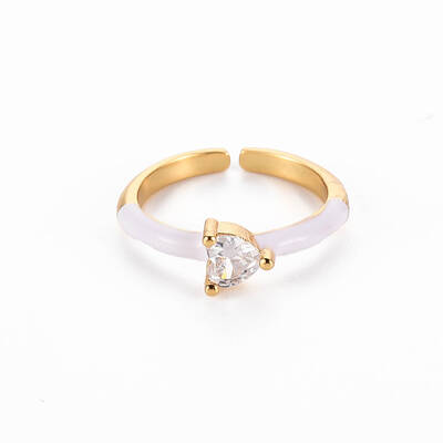 Brass Enamel Cuff Rings