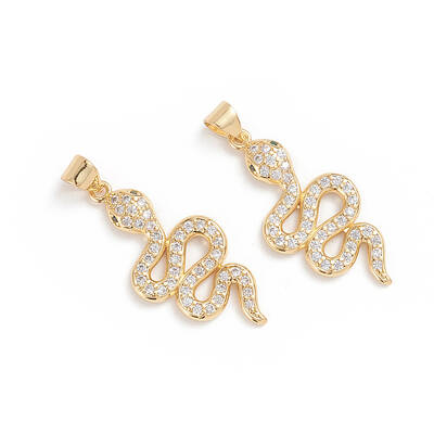 Brass Micro Pave Cubic Zirconia Pendants
