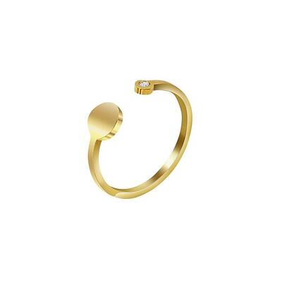 Stylish Adjustable Stainless Steel Flat Round Cuff Rings for Women