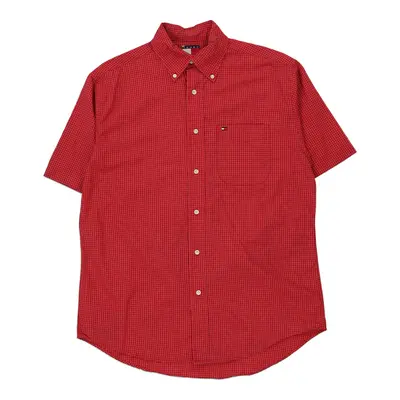Tommy Hilfiger Checked Short Sleeve Shirt - Small Red Cotton