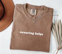 Comfort Colors Swearing Helps Minimal T-Shirt, Soft Cotton Crewneck Shirt for Men and Women, Gift for Him or Her, Unisex Styl...
