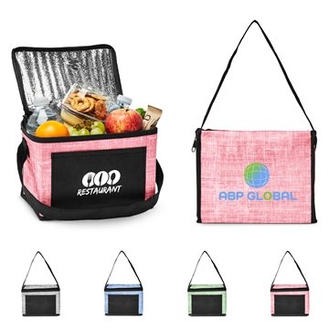 150 Promotional Denim Pattern Non-Woven 6-Pack Lunch Bag - ...