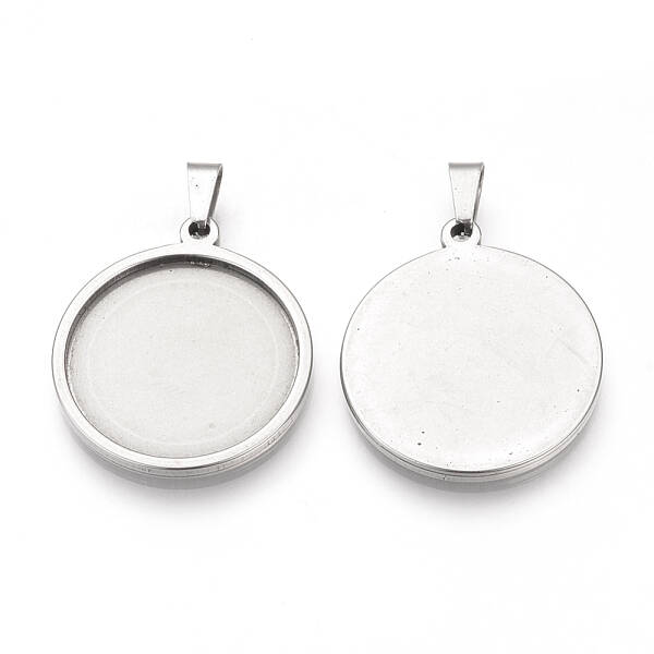 Non-Tarnish 304 Stainless Steel Pendant Cabochon Settings