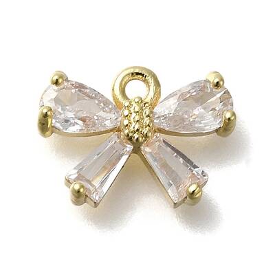 Rack Plating Brass Micro Pave Cubic Zirconia Charms