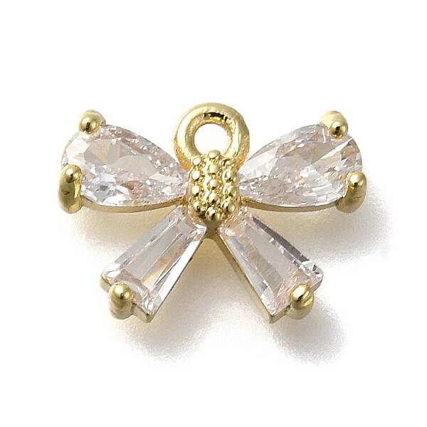 Rack Plating Brass Micro Pave Cubic Zirconia Charms