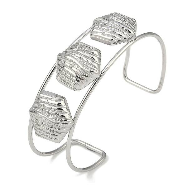 Non-Tarnish 304 Stainless Steel Wide Textured Open Cuff Bangles