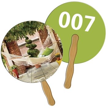 100 Customized Round Auction Hand Fan Full Color - Paper Products ...