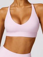 Women's Solid Criss Cross Backless Sports Vest, Summer Clothes Women, Quick Drying Cut Out Sports Bra for Tennis Pickleball, ...
