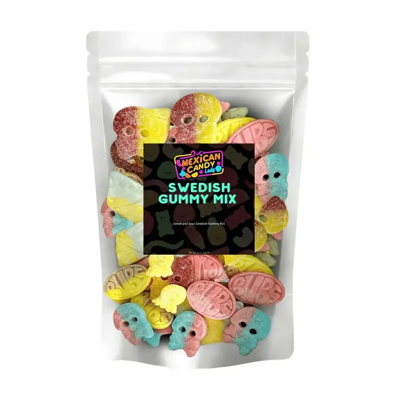 Assorted Bubs and Skulls Swedish Candy Mix - One Pound - Chewy Snack - Bonbon viral swedish Sweet Nata