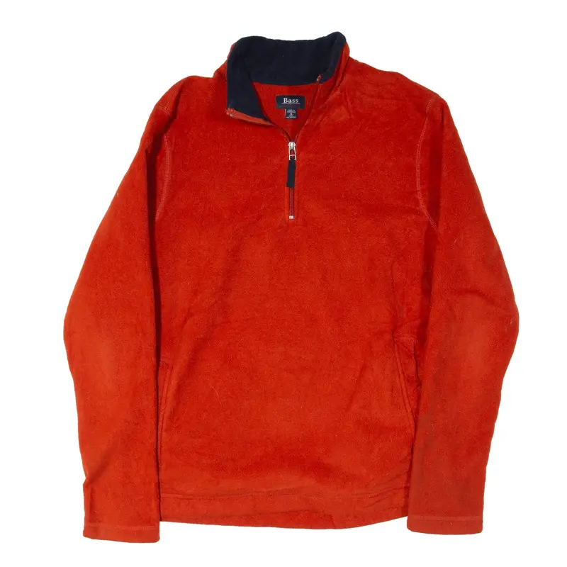 BASS Fleece Orange 1/4 Zip Mens S