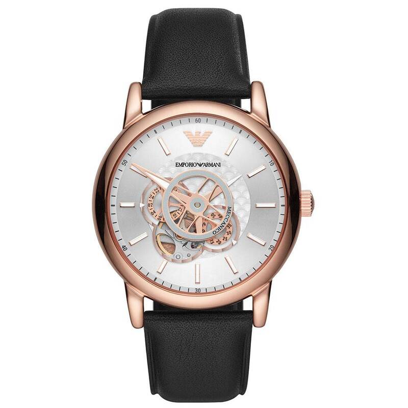 Emporio Armani AR60013 Automatic Black Leather Men's Watch