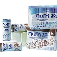 Nurri 30g Vanilla & Chocolate Low Sugar Ultra-Filtered Milkshake 11 fl. oz., 12 pk. High Protein Shake Beverage Flavor Low, M...