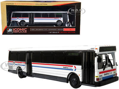 1980 Grumman 870 Advanced Design Transit Bus WMATA (Washington Metropolitan Area Transit Authority) Metro Bus \