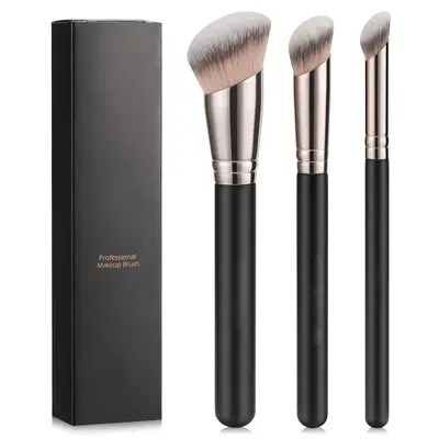 Angled Makeup Brushes Set, 3 Counts make up brushes Set for Traveling Gift for Women & Girl, Makeup Accessories, Beauty Makeu...