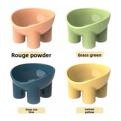 Cat Food Bowl, 15 Degree Elevated Slanted Stand Cat Feeding Bowls, Food Grade Large Mouth Anti-Crack Tilted Cat Bowl, Backflo...