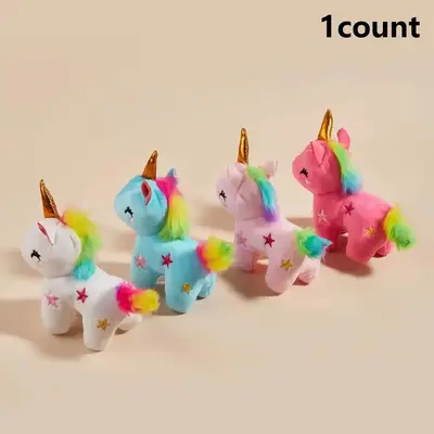 Random Color Mini Cartoon Unicorn Shaped Pet Plush Toy, Cute Pets Chew Toy, Pet Interactive Toy, Dog & Cat Accessories