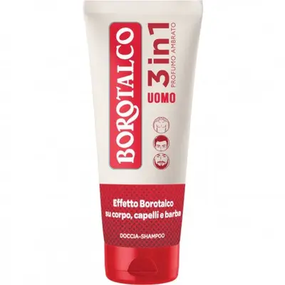 Borotalco Shower Shampoo Man 3In1 Amber Perfume 200 Ml