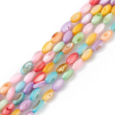 Natural Freshwater Shell Dyed Beads Strands