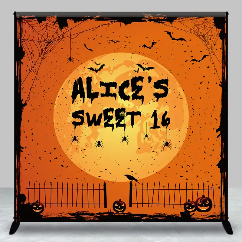 Halloween Vibe Moon Night Custom Sweet 16 Backdrop - Aperturee