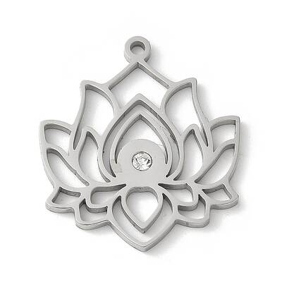 304 Stainless Steel Crystal Rhinestone Pendants