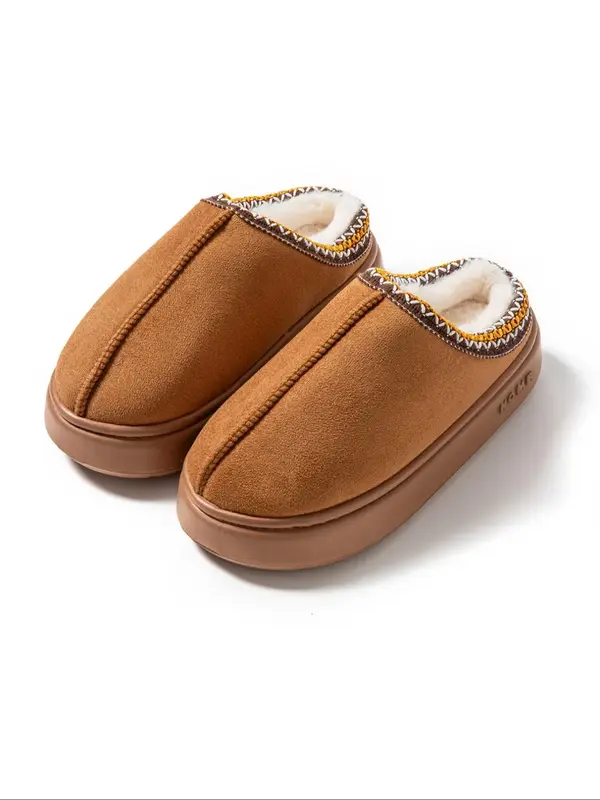 Women's Cute Embroidered Design Plush Slippers, Casual Soft Comfortable Home Slippers, Warm Slippers for Indoor & Outdoor Use...