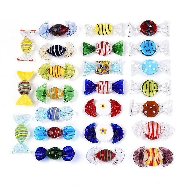 24Pcs Handmade Lampwork Candy Display Decorations
