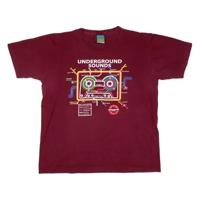 FROZEN MUNKY Underground Sounds Mens T-Shirt Maroon XL