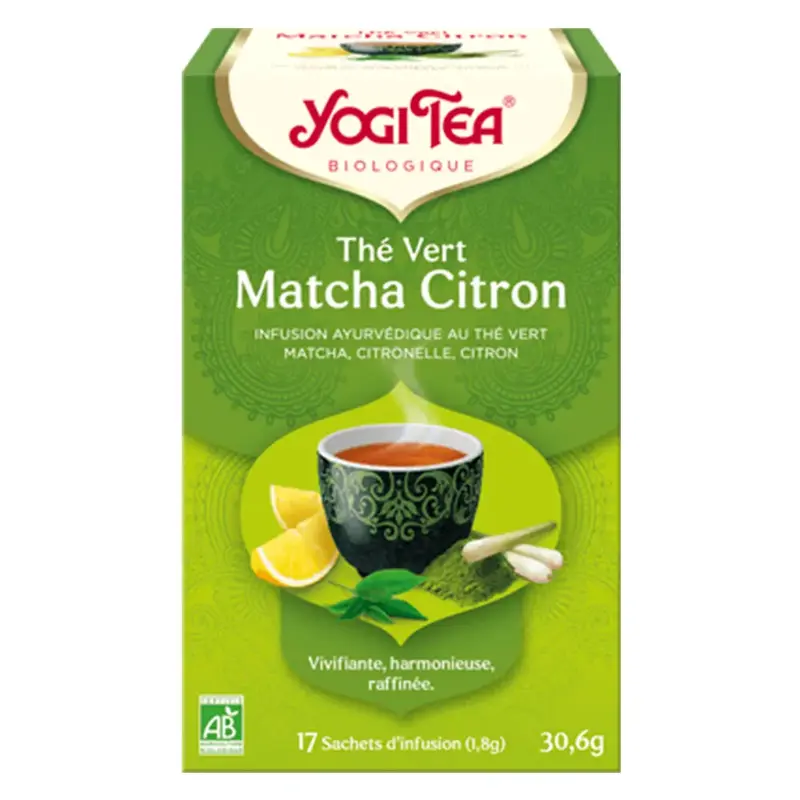 Yogi Tea Organic Lemon Matcha Green Tea 17 Bags