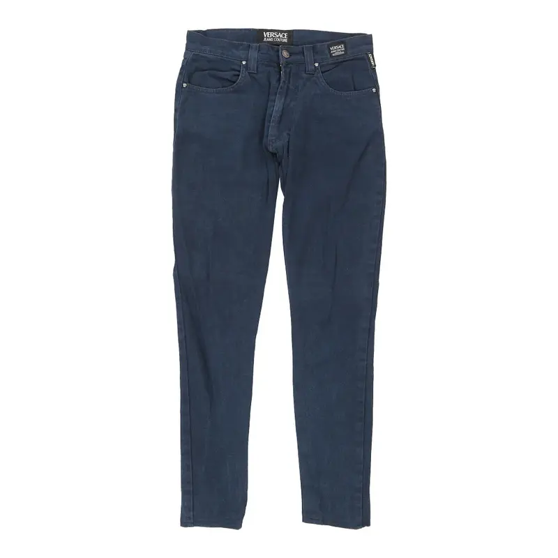 Versace Jeans Couture Skinny Fit Trousers - 28W UK 6 Blue Cotton Blend | Size: UK 6