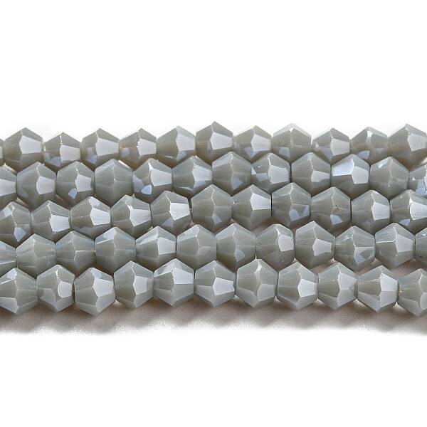 Opaque Solid Color Electroplate Glass Beads Strands