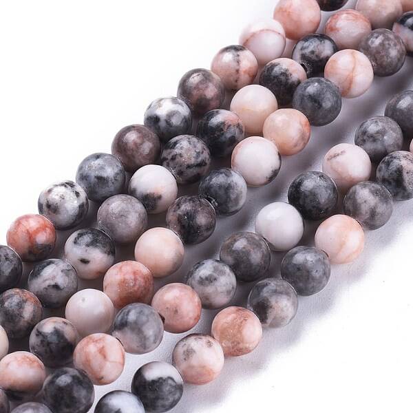 Natural Pink Zebra Jasper Beads Strands