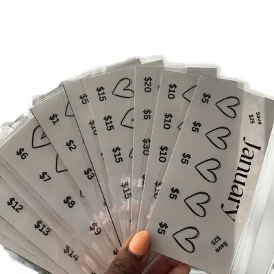 12 Months Savings Challenge Laminated Trackers A6 Size Set of 1 Year for Monthly Savings Goals saving challenge office access...