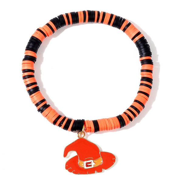 Ghostly Polymer Clay Heishi Stretch Bracelets