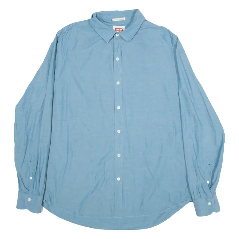 LEVI'S Slim Fit Mens Plain Shirt Blue Long Sleeve XL