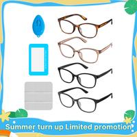 NEOISM Anti-blue Light Glasses for Women and Man, 4 Pack Square Blue Light Glasses for Work Student Daily, Computer Glass , G...