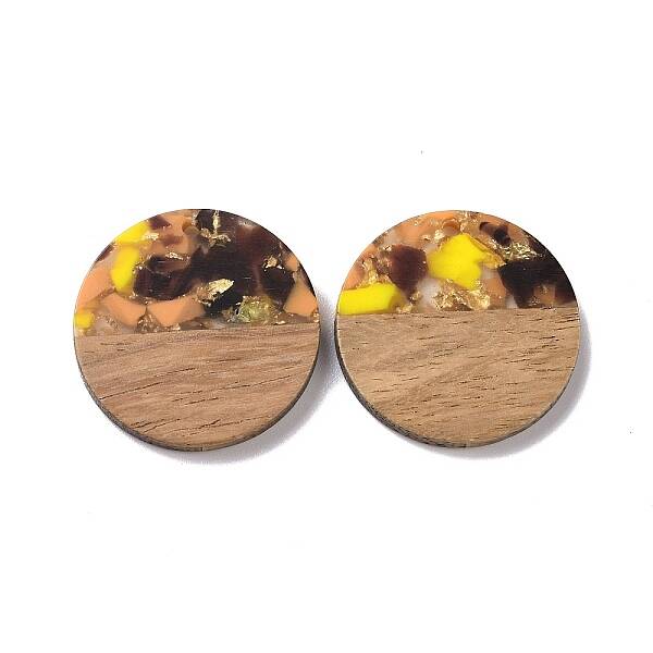Transparent Resin & Walnut Wood Pendants