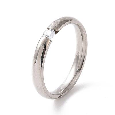 Crystal Rhinestone Simple Solitaire Ring