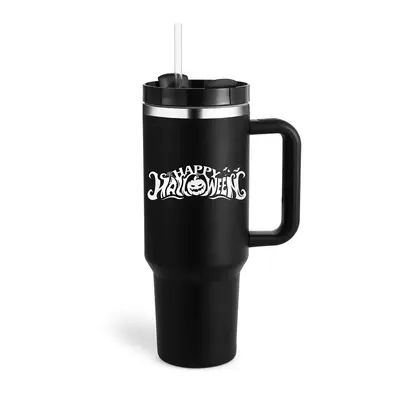 40 Oz Tumbler With Handle Straw Insulated, Stainless Steel Spill Proof Vacuum Coffee Cup Tumbler With Lid Tapered Mug Gifts F...
